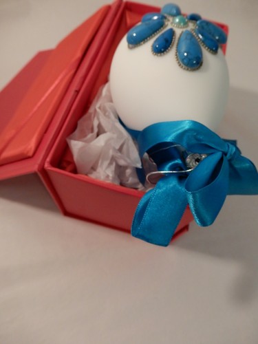 Mundgeblasenes Kunstglas Ornament mit türkisfarbenen Steinen signiert vom Künstler 6 Zoll - Bild 6 von 12