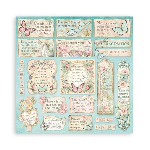 Stamperia WONDERLAND - 8" X 8" - Double Sided Paper 10 SHEETS, Unicorns, Fairies - Picture 2 of 14