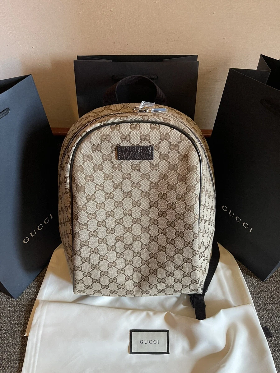 Gucci GG Backpack Beige/Brown Canvas/Leather