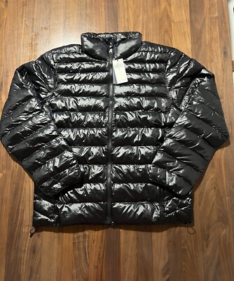 Polo Ralph Lauren Packable Glossed Jacket Size Large Black Glossy