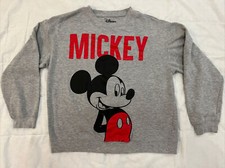 Disney Mickey Mouse Gray Pullover Long Sleeve Sweatshirt Youth Size L