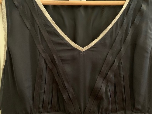 Alberta Ferretti womens black & beige linen & silk dress, size IT 38 (small) - Picture 4 of 6