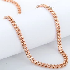 NEW 3mm Womens Girls Chain Cut Curb Cuban Rose Gold Filled GF Necklace Jewelry
