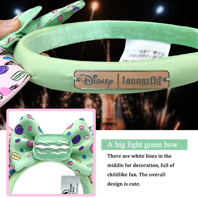 Loungefly Disney Parks Pastel Macaroon Paris City Minnie Mouse Ears Headband US Disney*Parks Loungefly Paris City Pastel Macaroon Minnie  main image 4