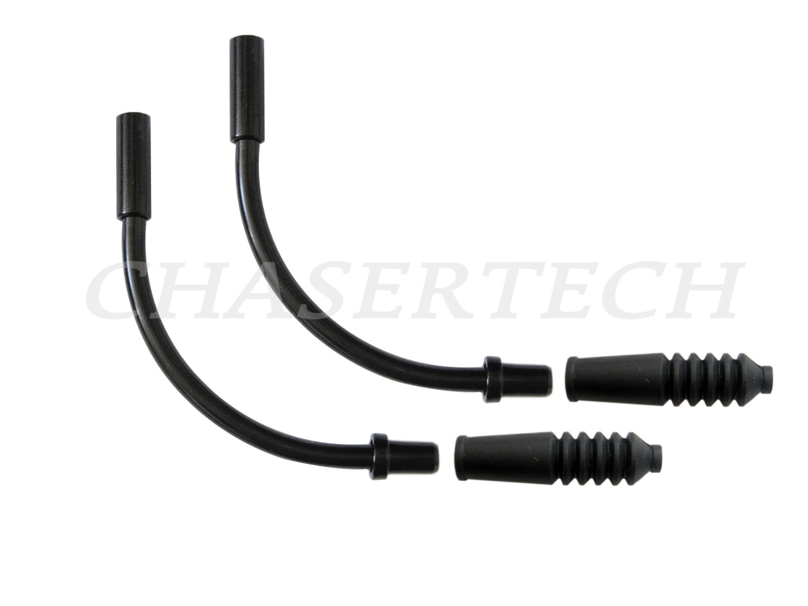 Bike V-Brake Stainless Steel Cable Noodle Guide 90 Degree w/ Boot Black 2 Sets