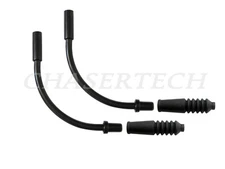 Bike V-Brake Stainless Steel Cable Noodle Guide 90 Degree w/ Boot Black 2 Sets