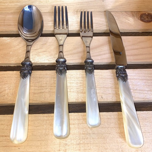 Set of 4 EME Inox Italy Flatware Napoleon Ivory 18/10 Stainless