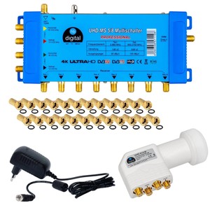 Digital-Sat-Anlage-Multischalter-5-8-8-Teilnehmer-Quattro-LNB-fuer-HDTV-HD-4K-3D