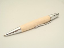 JCF Solid Wood Maple Wooden Twist Roller Ball Pen Free Velvet Pouch