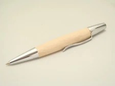 JCF Solid Wood Maple Wooden Twist Roller Ball Pen Free Velvet Pouch