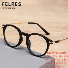 Men Women Round Blue Light Blocking Reading Glasses Retro Presbyopic Readers New