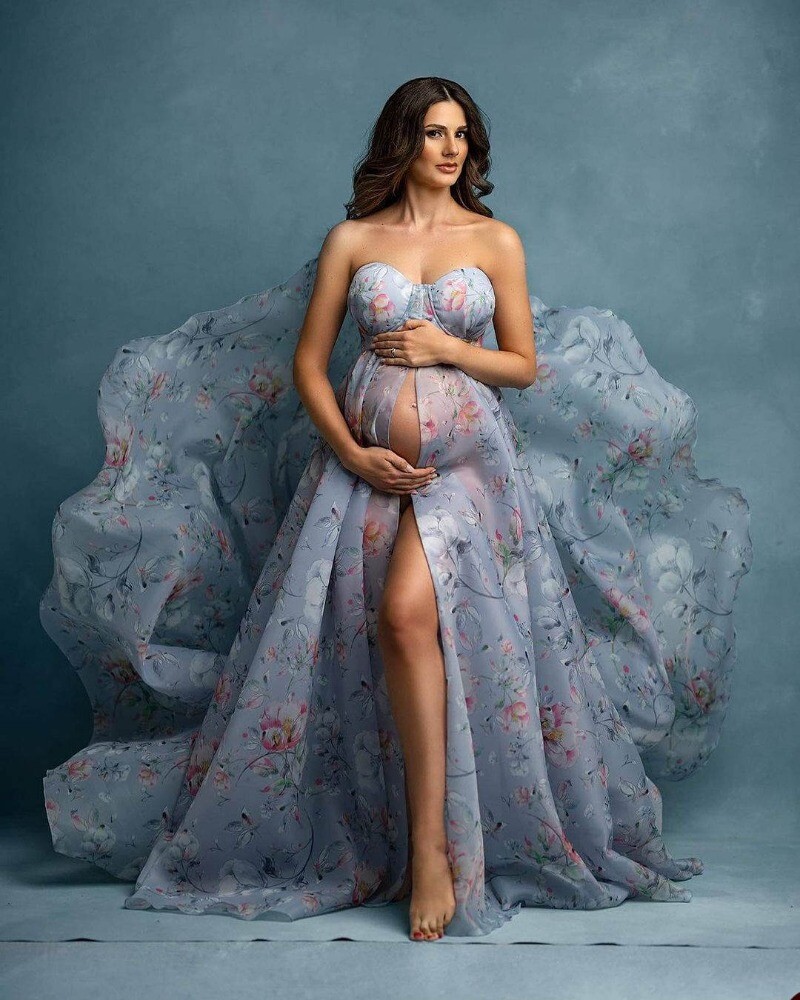 sexy maternity dresses Best Hang or Line Dry Size + Fit Length Sexy Maternity Photoshoot Floral Chiffon