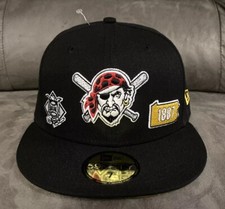NWT New Era 59Fifty 5950 MLB Pittsburgh Pirates Black Gold Fitted Hat Size 7