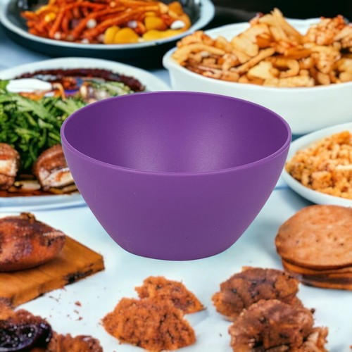 6x High-Quality Small Deep Round Reusable Solid Color Plastic Bowls - Picture 4 of 21