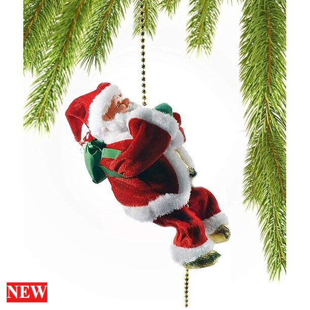 Santa Climbing Ladder Electric Hanging Ornament Tree Christmas Decoration,NEW