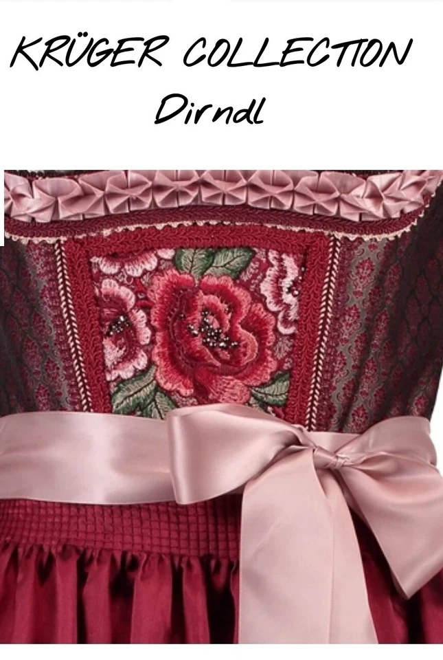 ☆Krüger ☆ Traum Midi Dirndl Bestickt Gr 40 42 Wasen~Oktoberfest~Motto Neu NP240€ - Bild 4 von 4