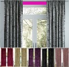 EX Store Premium Crushed VELVET Curtains Pair of Eyelet Ring Lined Window covers