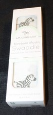New AMAZING BABY newborn muslin swaddle blanket with zebras