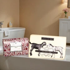 2 Beekman 1802 Goat Milk Soap Bars Honeyed Grapefruit  3.5 oz Fragrance free 9oz