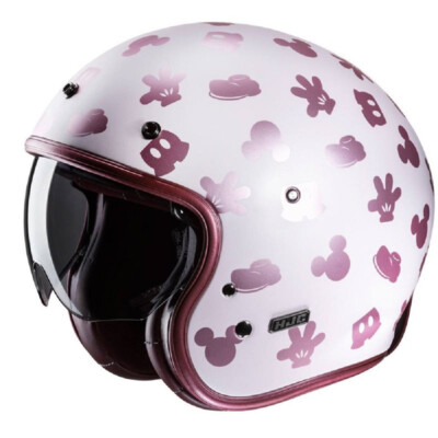 HJC V31 Disney Mickey Jethelm Visier Helm Pink Classic Retro Motorrad M