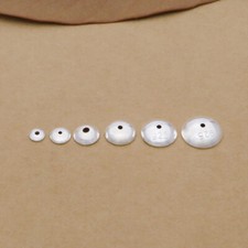 925 Sterling Silver Shiny Bead Cap Smooth Spacer for Bracelet 3mm 4mm 5mm 6mm