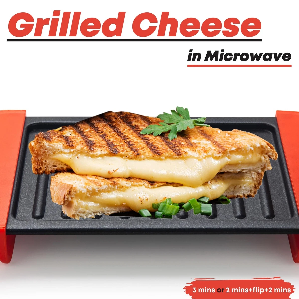 Maconee Microwave Sandwich Maker Microwave Grill Cheese Maker Microwave Crisper Toaster Cookware Panini Press Cooking Fast and Dishwasher Safe