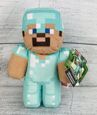 Mattel Minecraft Diamond Steve 9'' Plush Stuffed Toy Figure Mojang NEW