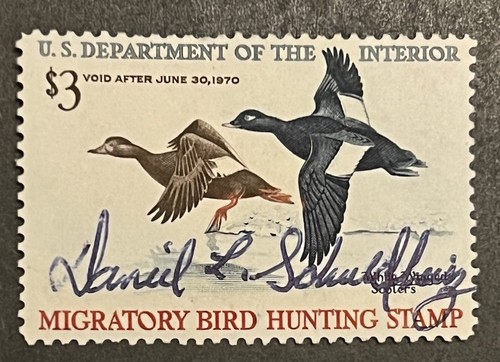 Travelstamps: 1969 US Federal Duck Stamps Scott #RW36 Used Hunter Signed - Picture 2 of 5