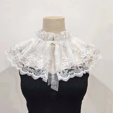 Retro Elegant Lace False Collar Ruffled Fake Collar Accessory for Blouse Shirt