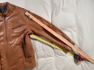 Polo Ralph Lauren Leather Jacket Cafe Racer Quilted Moto Talon