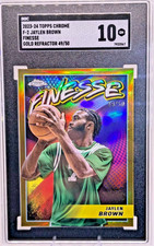 2023-24 Topps Chrome Jaylen Brown Finesse Gold Refractor /50 SGC 10 Celtics