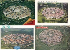 Lot de 4 cartes postales postcards 10x15cm NEUF-BRISACH HAUT-RHIN ALSACE 1