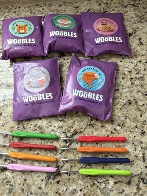 The Woobles Teeny Tiny Fox, Cake, Coffee, Cloak And Flap Hat And 8 Hooks Set!