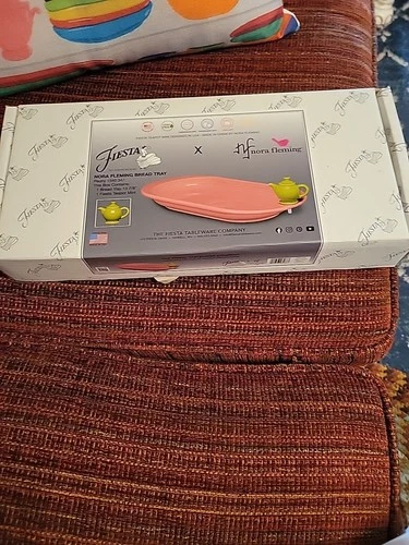 Fiestaware Nora Fleming Bread Tray Peony With Lemongrass