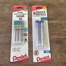 Pentel Lead  Eraser Refill Lot 0.7mm B Lead PDE1 Mechanical Pencil NOS