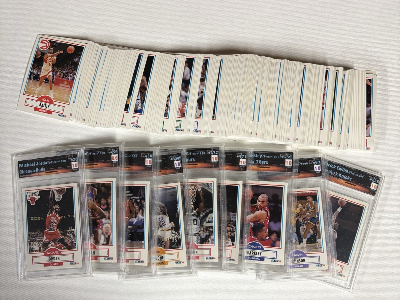 BEAUTIFUL!! 1990 Fleer Basketball 197/198 (no #8)  9 Graded 😎🤩 MJ Included