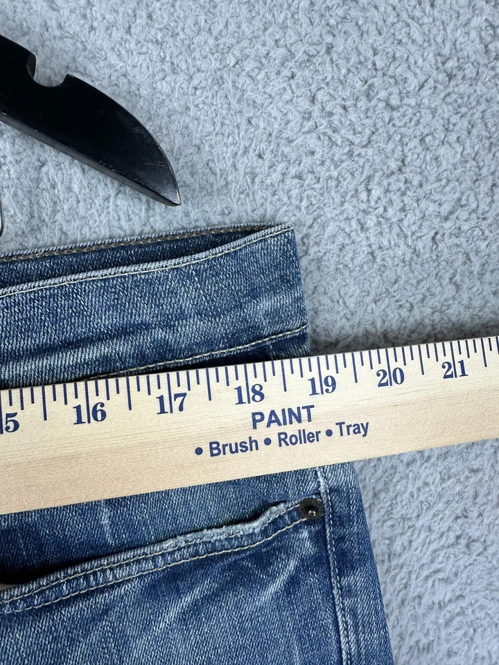 7 For All Mankind Jeans Mens 36 Blue Medium Wash Relaxed Fit Stretch Made USA - Image 3 of 4