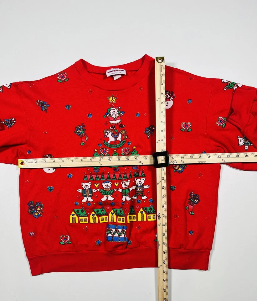 Sudadera vintage Karen Blake para mujer M/L? Osos de Navidad hechos en EE. UU. Foto 4 de 4