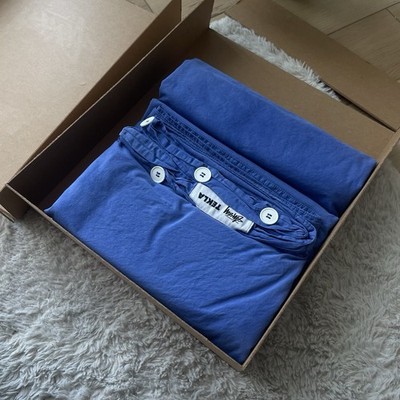 Stussy x Tekla Percale Duvet Cover Double Full Size Cobalt Blue Deadstock New