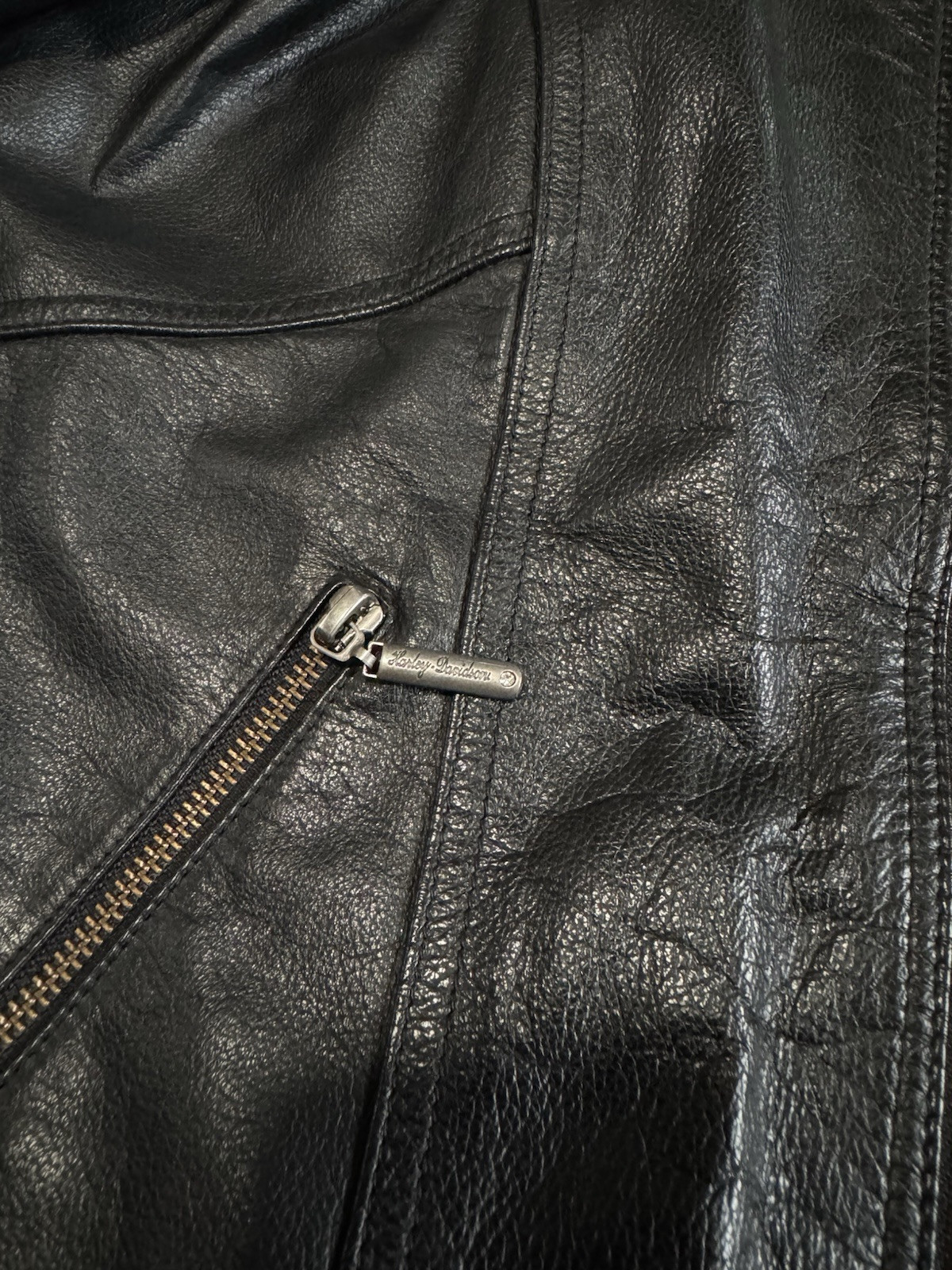 Harley Davidson Women's Rhinestone Black Leather Jacket Size L. 98199-11VW image 4