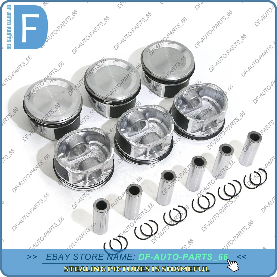 Juego de 6 pistones y anillos STD Φ83mm para Volvo XC90 S80 2.9T T6 L6 B6294T 274365 Foto 3 de 4