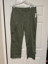 NWT ANTHROPOLOGIE THE WANDERER BY PILCRO PANTS IN MOSS GREEN, SIZE 33T