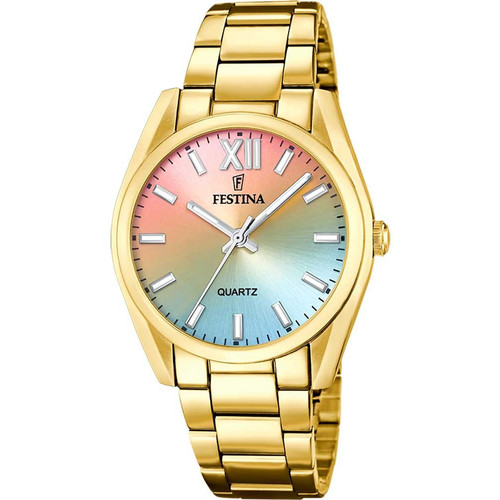 Reloj Festina mujer en acero dorado F20640/7 esfera muticolor