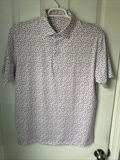 Rhoback Men's Performance Polo The Georgia Peach Blossom Print Size Large NWOTs