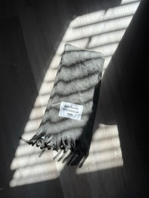 Acne Studios Mohair Checkered Scarf Gray/Beige