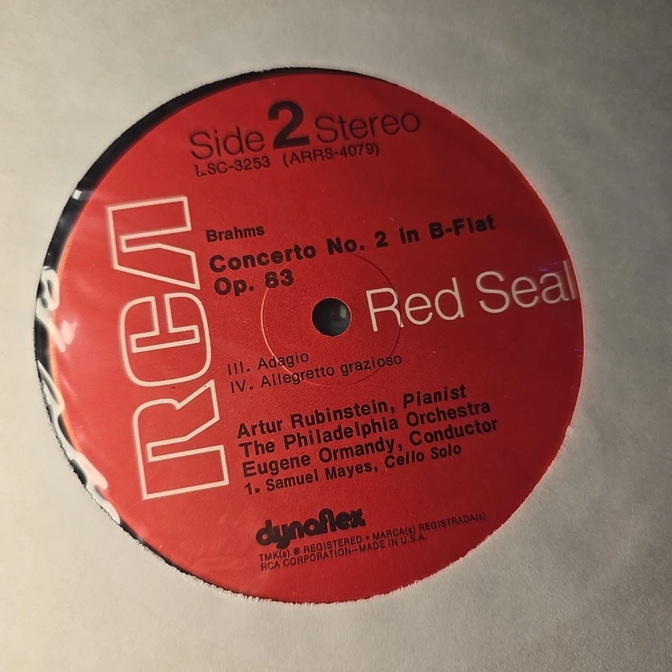 Brahms Piano Concerto No 2-Rubinstein/Ormandy/Phil Orch-VG+ - Image 4 of 4