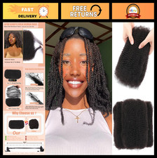 100 Human Hair Afro Kinky Curly Bulk for Dreadlock Extensions, 12" Braiding Hai