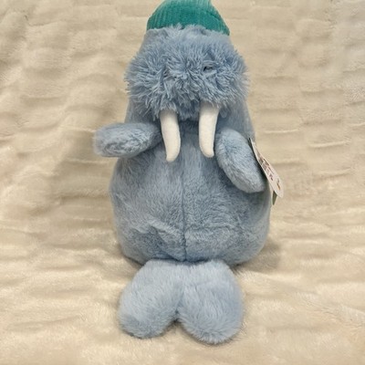 Target Gigglescape Walrus Plush 12'' Blue Stuffed Animal Winter Beanie Hat NWT