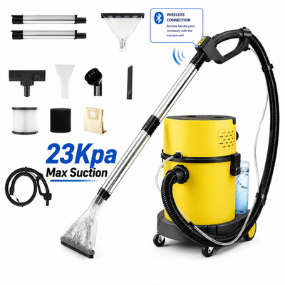 6 Gal Wet Dry Vacuum Carpet Upholstery Shampoo Cleaner 23KPa Remote Blower HEPA