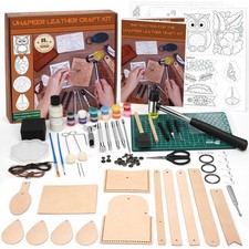 88PCS Leather Crafting Kit: Leather Working Tools and Supplies for Adult, wit...